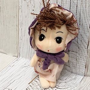 Kawaii Cute HWD Purple Plush Toy Keychain